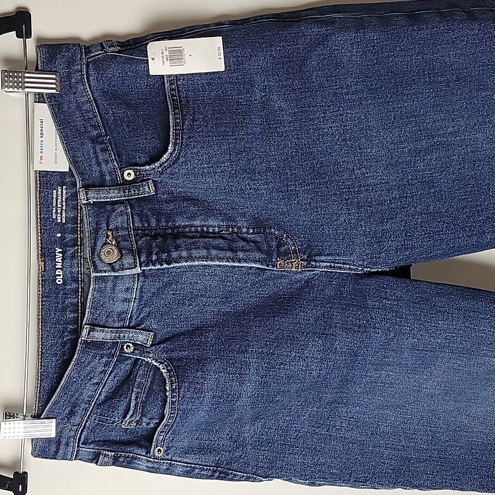 Old Navy, Extra High-Waisted, Button-Fly, Straight Jeans, Size 6